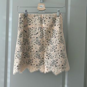 Sandro Lace Mini Skirt in Beige
